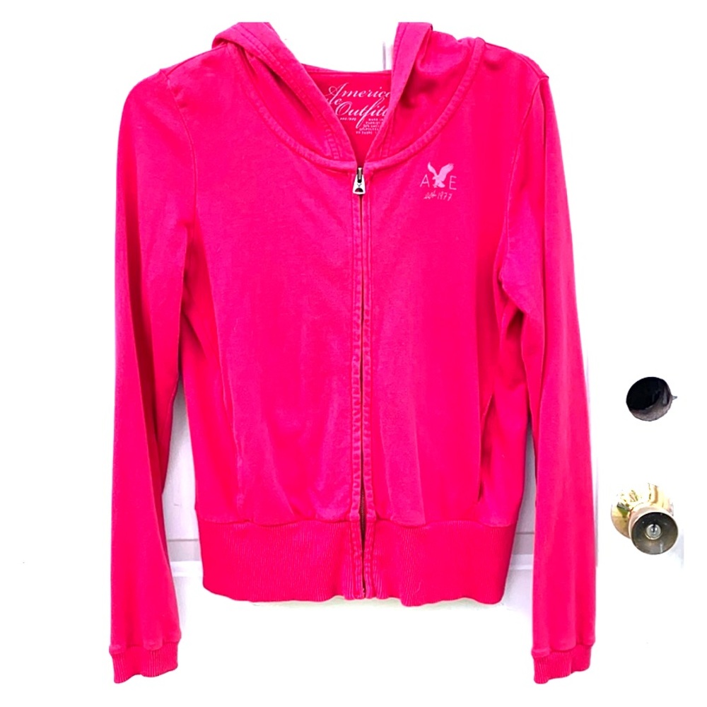 American Eagle Outfitters Pink ZIp Jacket Medium